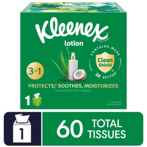 Kleenex Lotion 3-Ply 3 in 1 Coconut Oil + Aloe Tissues