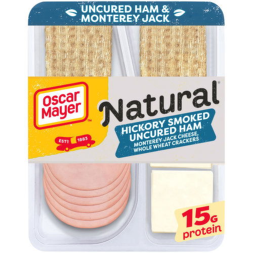 Oscar Mayer Meat & Cheese Snack Plate with Uncured Hickory Smoked Ham, Jack Cheese & Whole Wheat Crackers