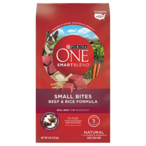 Purina One SmartBlend Adult Dog Food, Beef & Rice Formula, Small Bites,