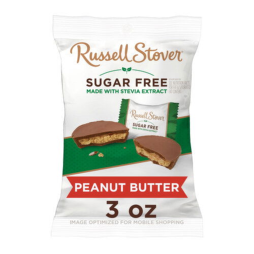 Russell Stover sugar free Sugar Free Peanut Butter Cup Chocolate Candy, 3 oz. bag (≈ 5 pieces)