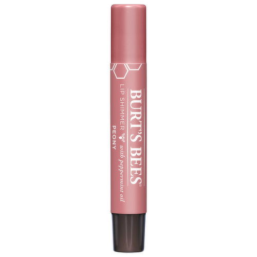 Burt's Bees Lip Shimmer, with Peppermint Oil, Peony