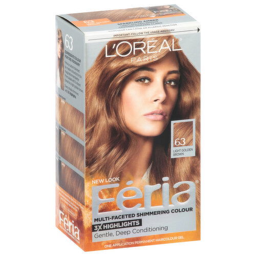 Feria Permanent Haircolour Gel, Light Golden Brown 63