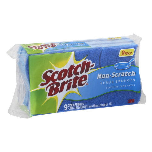 Scotch Brite Scrub Sponges, Non-Scratch, 9 Pack