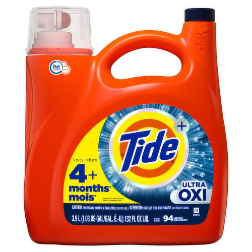 Tide Tide Ultra Oxi Liquid Laundry Detergent, 94 Loads, 132 fl oz