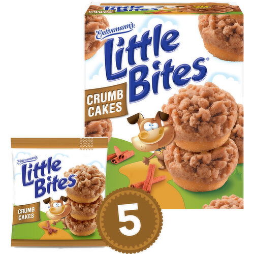 Entenmann's Little Bites Crumb Cake Cinnamon & Brown Sugar Mini Muffins, 5 packs, (4 ct each), 8.75 lbs  Case