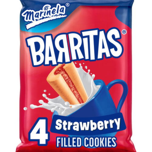 Marinela Barritas Fresa Strawberry Filled Cookies, Twin Pack, 2 packs, 3.88 oz