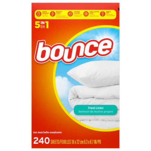 Bounce Dryer Sheets, Fresh Linen