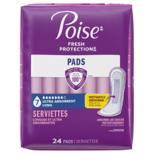 Poise Fresh Protection 7 Ultra Absorbent Long Pads