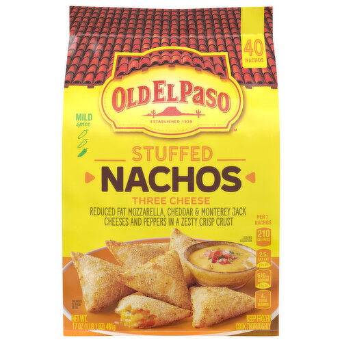 Old El Paso Nachos, Three Cheese, Stuffed, Mild Spice