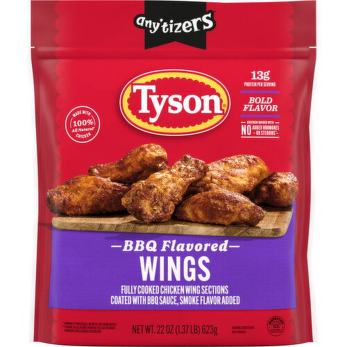 Tyson Any'tizers BBQ Bone-In Chicken Wings (Frozen)