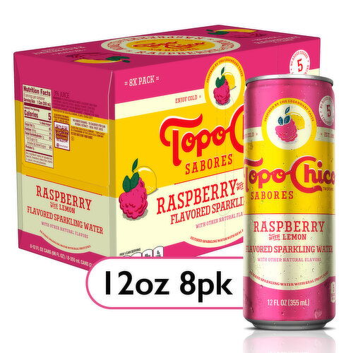 Topo Chico Sabores Raspberry With Lemon Cans