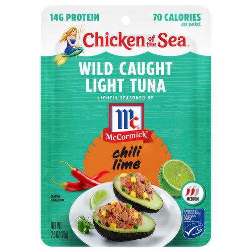 Chicken of the Sea Tuna, Chili Lime, Wild Caught, Light, Medium