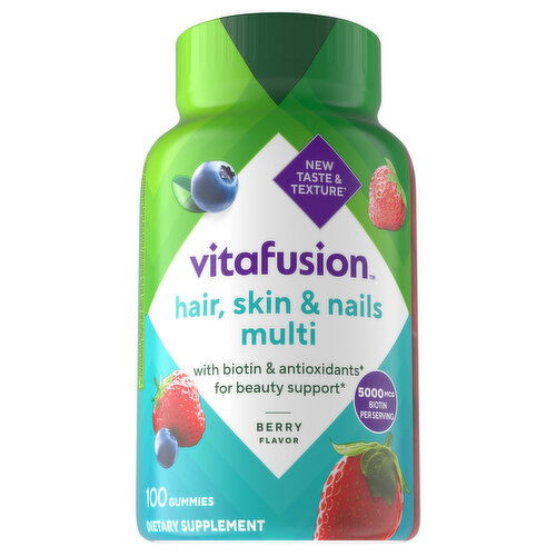 Vitafusion Hair, Skin & Nails, Gummies, Berry Flavor