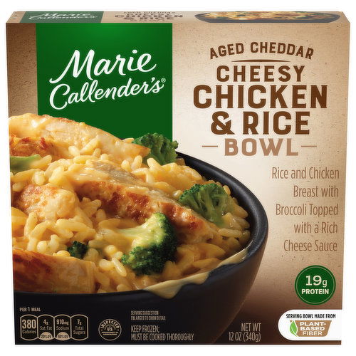 Marie Callender's Aged Cheddar Cheesy Chicken and Rice Bowl, Frozen Meal