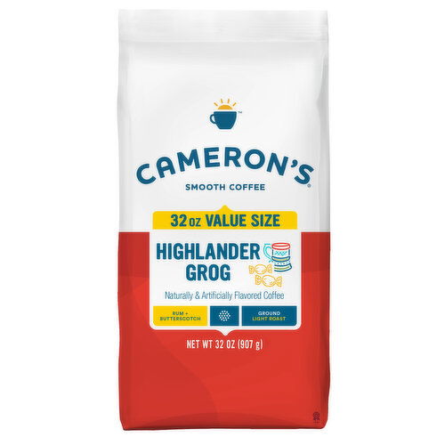 Cameron's Coffee, Ground, Light Roast, Highlander Grog, Value Size