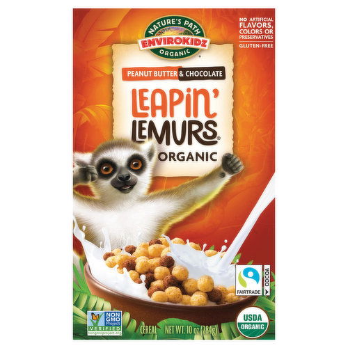 Nature's Path Organic Leapin' Lemurs Cereal, Organic, Peanut Butter & Chocolate