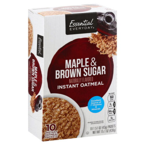 Essential Everyday Oatmeal, Instant, Maple & Brown Sugar