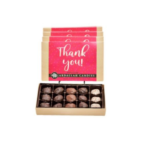 Abdallah Chocolates Greeting Card Box, Thank you Chocolate 