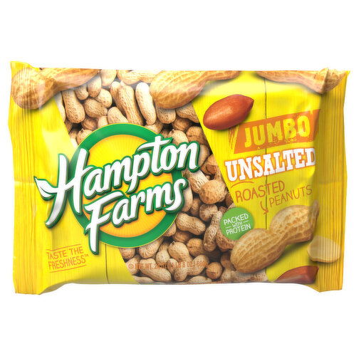 Hampton Farms Peanuts, Roasted, Unsalted, Jumbo