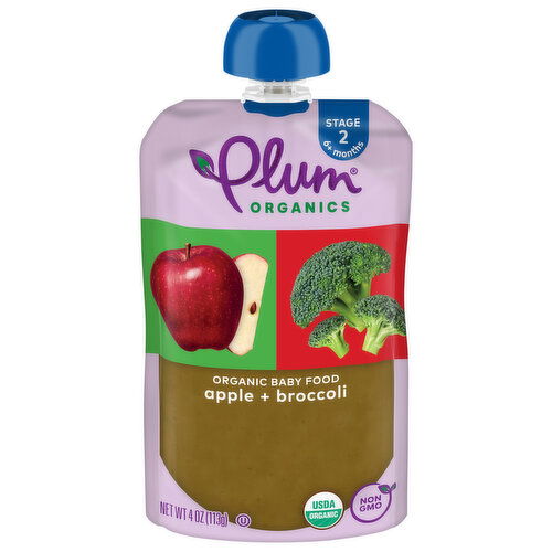 Plum Organics Stage 2 Organic Baby Food Apple + Broccoli