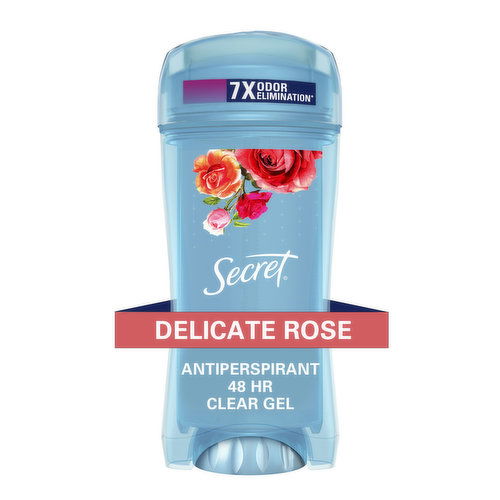 Secret Fresh Expressions Clear Gel Antiperspirant and Deodorant for Women, Delicate Rose Scent, Single Pack, 2.6 oz