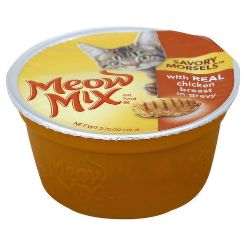 Meow Mix Savory Morsels Cat Food, with Real Chicken Breast in Gravy