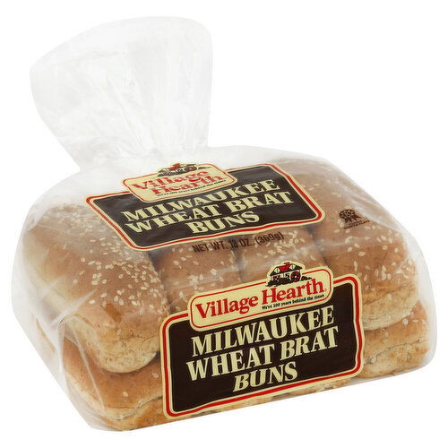 Village Hearth Buns, Brat, Milwaukee Wheat