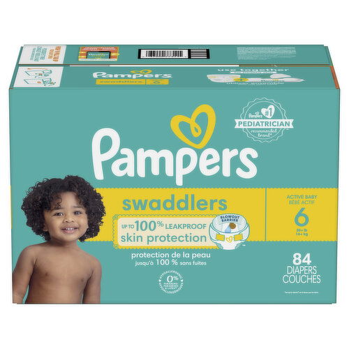 Pampers Swaddlers Swaddlers Active Baby Diapers, Size 6