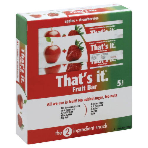 That's It Fruit Bar, Apple + Strawberries