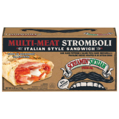 Screamin' Sicilian Pizza Co. Italian Style Multi-Meat Stromboli Sandwich