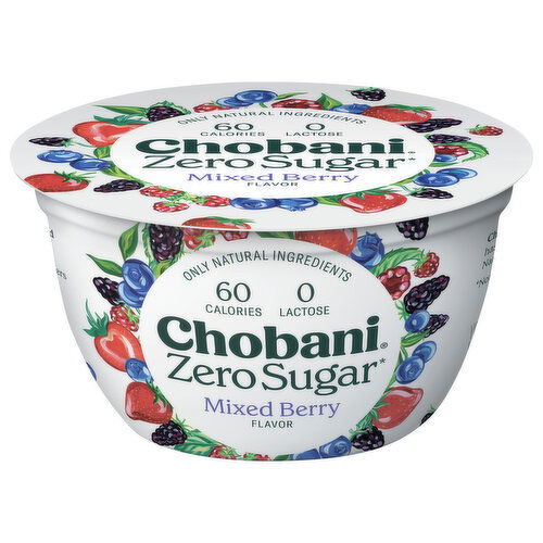 Chobani Yogurt-Cultured, Zero Sugar, Mixed Berry Flavor