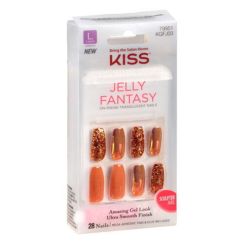 Kiss Jelly Fantasy Nails, Jelly Pop KGFJ03, Long Length