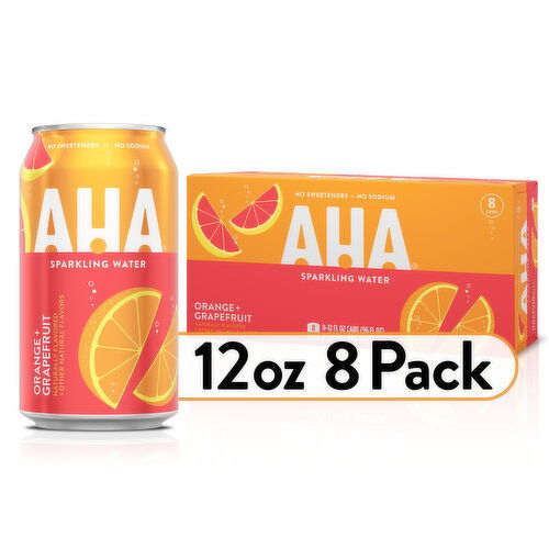 AHA Aha Orange Grapefruit Orange Grapefruit Cans