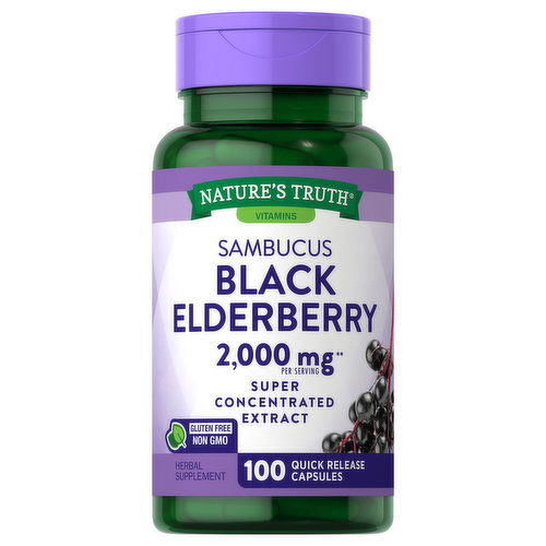 Nature's Truth Black Elderberry, 2000 mg, Quick Release Capsules