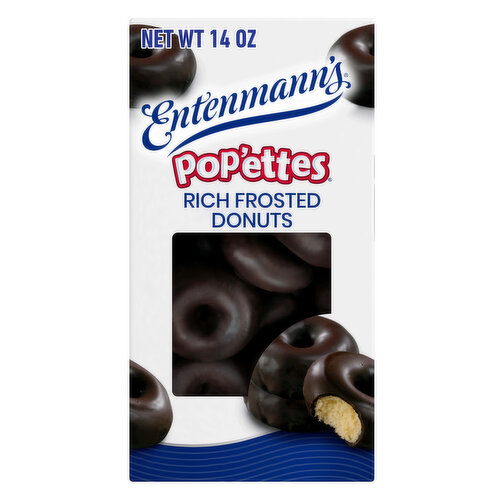 Entenmann's Pop'ettes Frosted Chocolate Mini Donuts, 14 oz