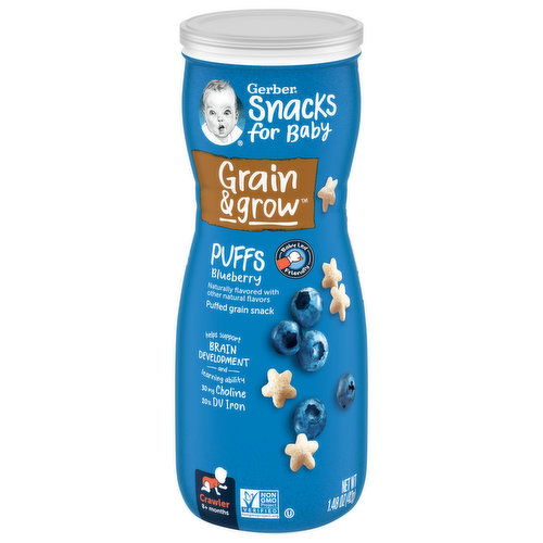 Gerber Snacks for Baby Puffs, Blueberry, Crawler, 8+ Months