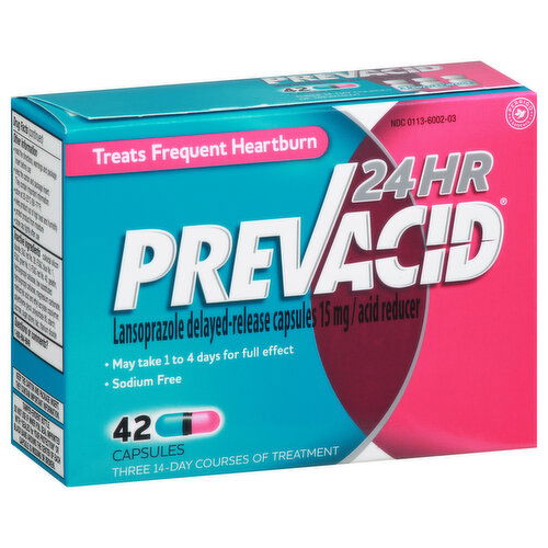 Prevacid Lansoprazole, Delayed-Release, 24 Hour, 15 mg, Capsules