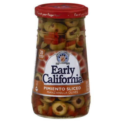 Early California Olives, Manzanilla, Pimiento Sliced