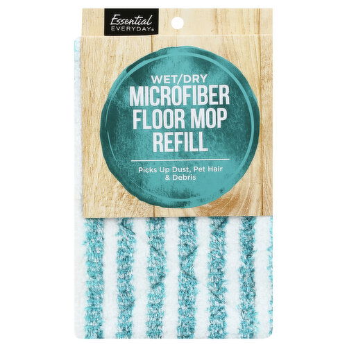 Essential Everyday Floor Mop, Refill, Microfiber, Wet/Dry