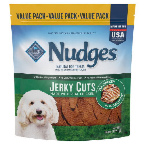 Blue Buffalo Blue Nudges Dog Treats, Natural, Jerky Cuts, Value Pack