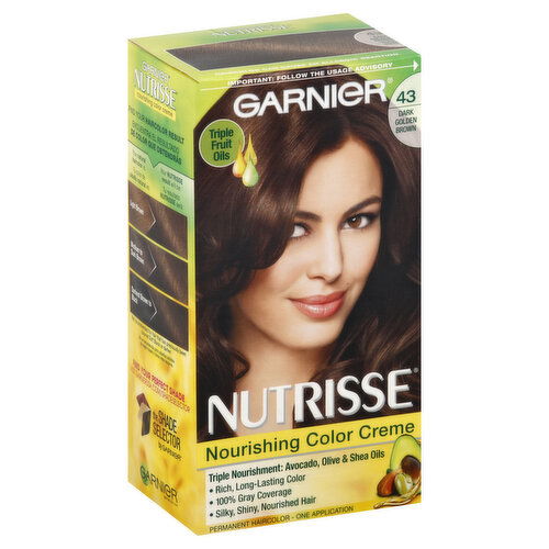 Nutrisse Permanent Haircolor, Dark Golden Brown 43
