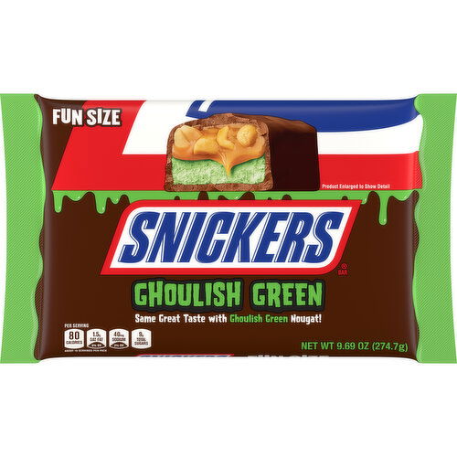 Snickers SNICKERS Ghoulish Green Milk Chocolate Halloween Candy Bars, 9.69 Oz Bag