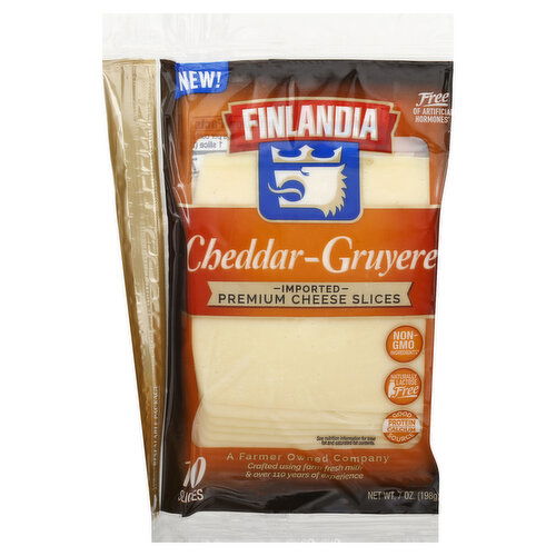 Finlandia Cheese Slices, Premium, Cheddar-Gruyere