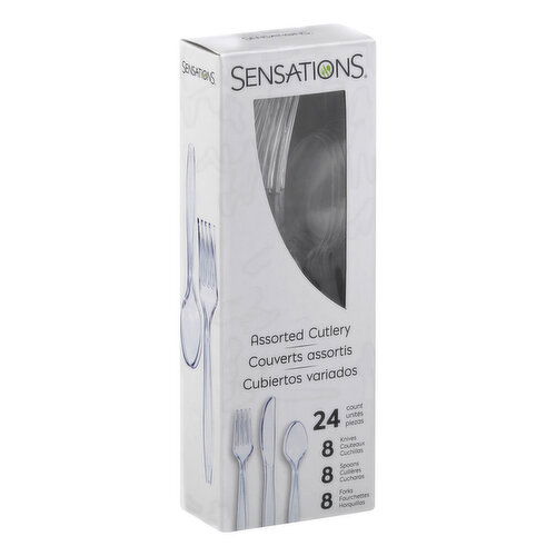 Sensations Cutlery, Clear, Plastic