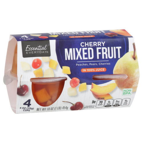 Essential Everyday Mixed Fruit, Cherry, in 100% Juice