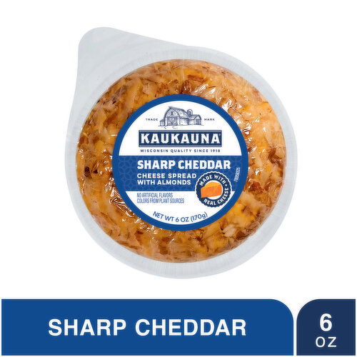 Kaukauna Cheese Spread, with Almonds, Sharp Cheddar