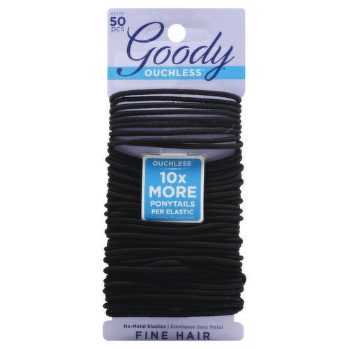 Goody Ouchless Elastics, No-Metal, Fine Hair