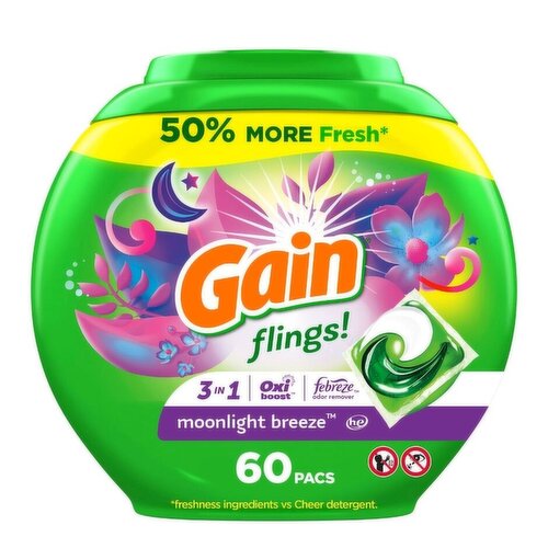 Gain Gain Flings, 60 Ct, Moonlight Breeze Scent