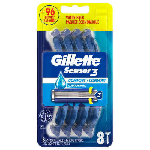 Gillette Razors, Disposable, Comfort, Value Pack