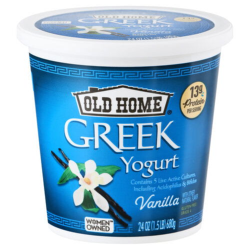 Old Home Yogurt, Greek, Vanilla